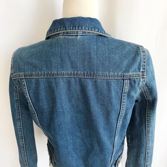 Topshop Moto Blue Denim Jacket Size 4 - Picture 8 of 11